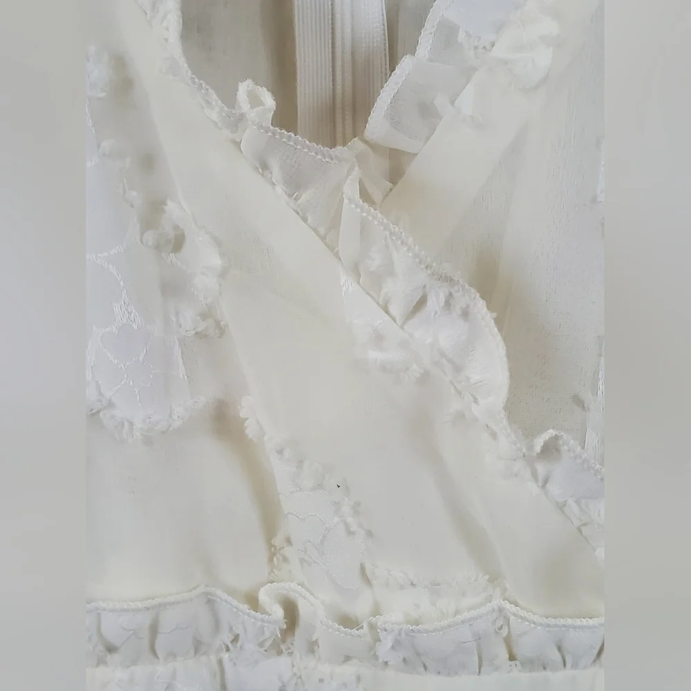 Boohoo Boho Petite Burnout Frill Mini Dress NWT - Picture 5 of 16